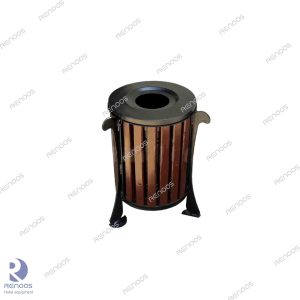 سطل زباله فلزی-چوبی